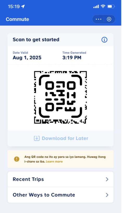 Manila MRT3 EMV and QR Acceptance - The GCash Commuter QR Code